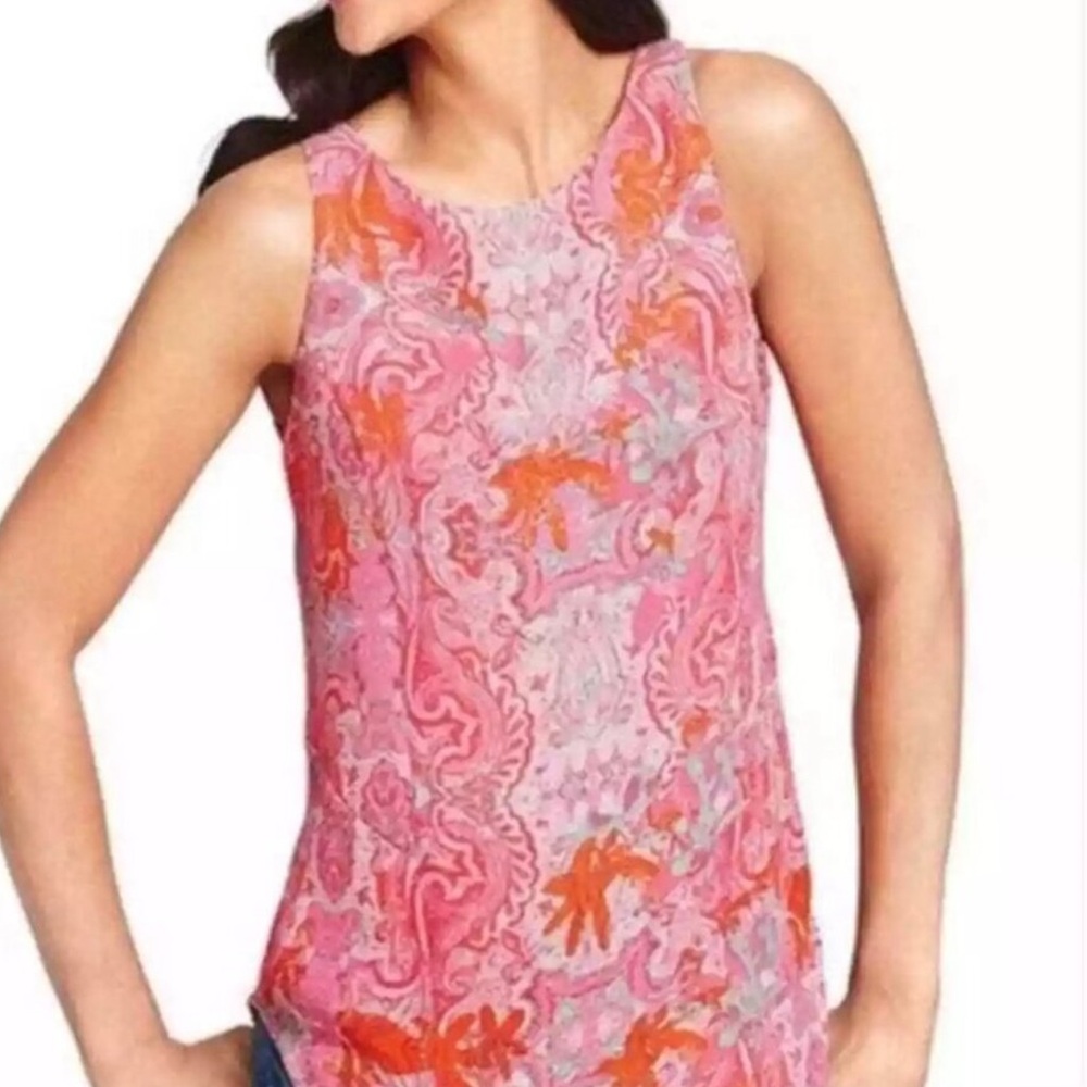 XL CAbi Jubilee Pink Paisley Sleeveless Tunic Top🌸🌺🌸